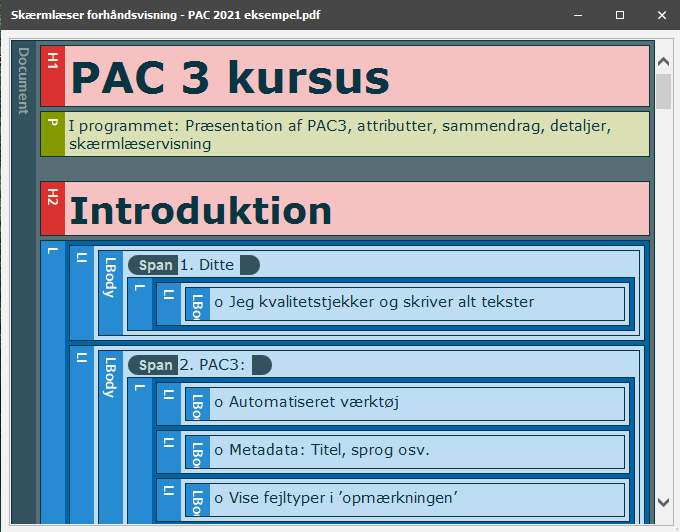 PAC 2021 skærmlæser forhåndsvisning